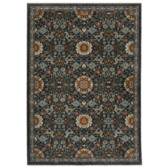 Oriental Weavers Aberdeen Area Rug - 006B1 - 7'10" x 10'10" - in Blue/ Multi - Vintage Inspired, Stain Resistant, Family and Pet Friendly , Dining, Living Room Rug