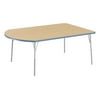 48in x 72in Work Around Contour Thermo-Fused Adjustable Activity Table Maple/Powder Blue/Silver - Standard Swivel