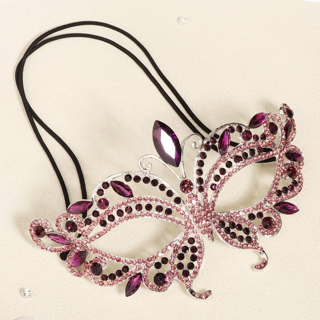 Elegant Masquerade Party Blindfold for Women with Sparkling Rhinestone Design Sophisticated Face Accessory Eye