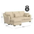 thumbnail image 2 of Hillsdale Furniture York Upholstered Sectional Chaise Sand Brown Fabric, 2 of 19