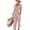 A484_Pink, variant on Two Piece Sets for Women Summer Short Sleeve Irregular Pleated Chic Top Wide Leg Pant Casual Trousers Female Outfit Office Suit White S