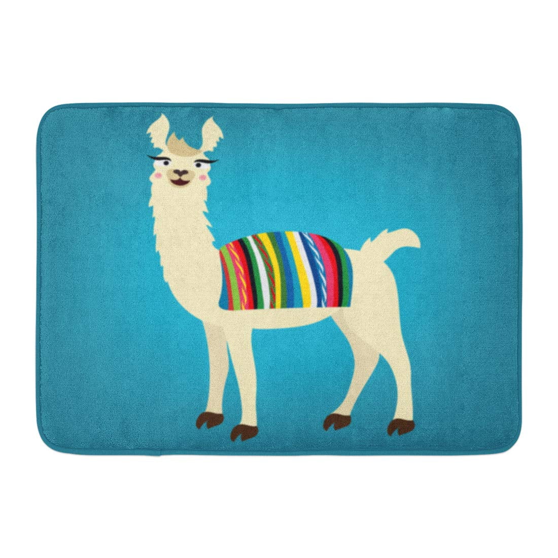 JSDART Colorful Lama of Cute Llama Peru Bolivian Cape on Back Blue