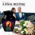 thumbnail image 4 of JAGASY Peacock Urn for Ashes, Black Small Urns for Human Ashes keepsake, Tree Red & Yellow Decorative Urns for Parents, Miniature Cremation Urn for Mom & Dad, (3 Inch), 4 of 7