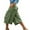Green, variant on Lenpel Women's Cargo Capri Pants Baggy High Waisted Wide Leg Cropped Travel Trousers Streetwear Casual Long Shorts with Pockets