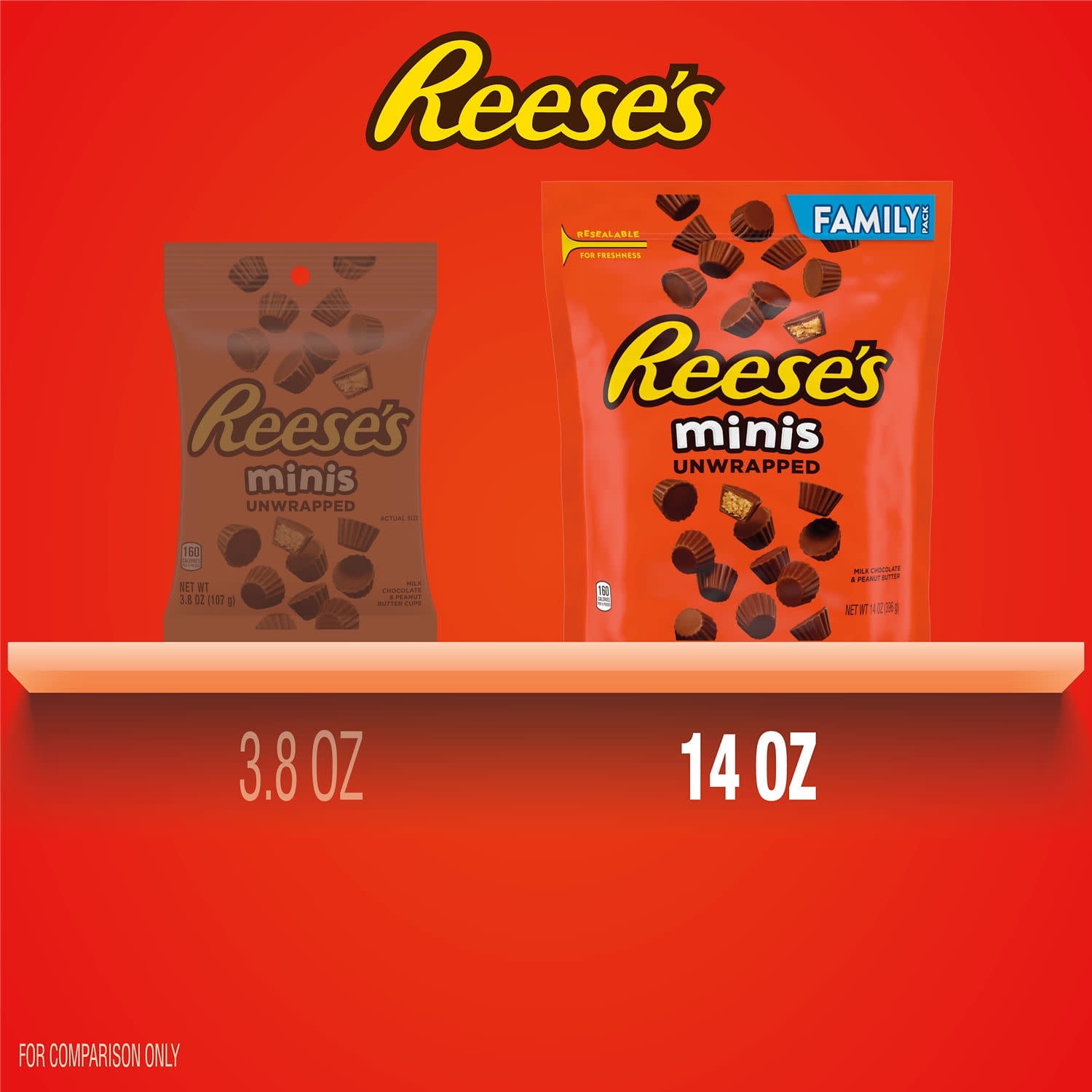 Reese's Minis Unwrapped Chocolate Peanut Butter Creme Cups  Family Pack 14 oz Candy, With Olive Green Bowl By ValueNest