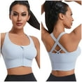 thumbnail image 2 of Mepaouo Sports Bras for Women Zipper Front Closure Workout Bra Criss Cross Crop Tank Tops Yoga Camisole, 2 of 8