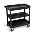 thumbnail image 4 of Luxor 18" x 32" Three Shelf Heavy Combination Tub/Flat/Tub Utility Cart - Black, 4 of 4