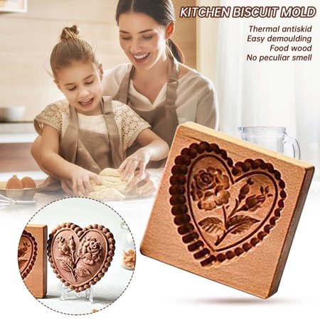

YGR DIY Baking Moulds Wooden Cookie Cookie Moulds Embossing Craft Decorative Baking Tools for Christmas Thanksgiving Christmas Kitchen