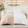 thumbnail image 4 of Garvee Heated Comforter Blanket Queen Size, Ruffle Electric Quilt with Wireless LCD Controller, Fast Heating & Overheat Protection, ETL Certified, Machine Washable(Pink, Queen 90"x90"), 4 of 10