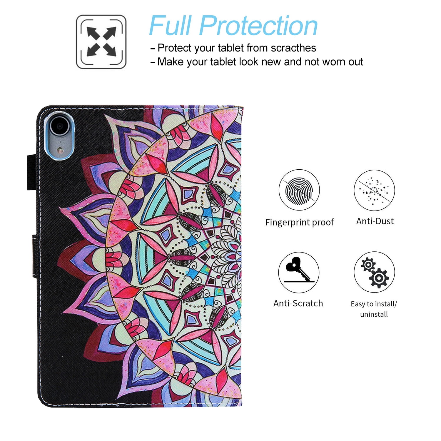 Tarise iPad 10th Generation Case 10.9 inch, iPad 10.9 Covers, PU Leather Auto Wake/Sleep Pencil Holder Shockproof Anti-Scratch Slim Stand Smart Case Cover for Apple iPad 10.9" 10th Gen, Flower