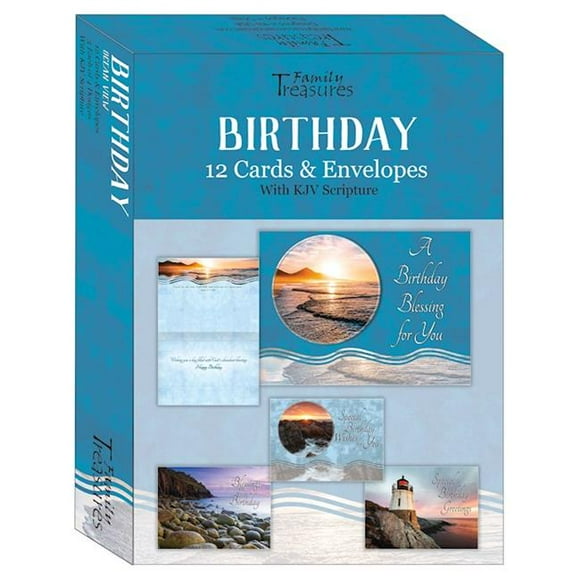 Family Treasures Wholesale 256551 Boxed - Card Birthday-Ocean View - Box of 12