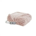 thumbnail image 3 of Serta Leena Shaggy Faux Fur Heated Throw Blanket, Electric Throw Blanket 50x60 inch, Blush, 3 of 10