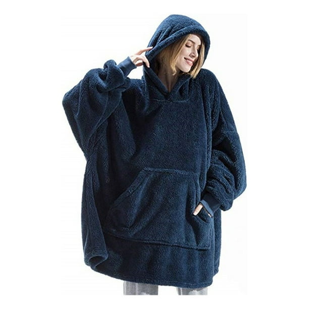 Sudadera Cobija ALPHA con Capucha y Mangas Talla Única Azul