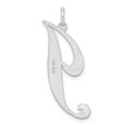 thumbnail image 5 of Auriga 925 Sterling Silver Rhodium-plated Fancy Script Letter J Initial Charm for Women (L-34.63 mm, W-10.56 mm), 5 of 6