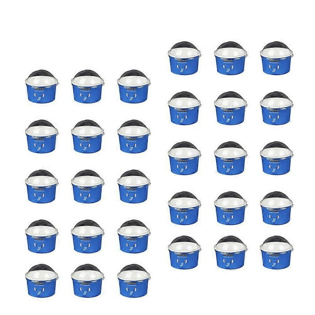 100pcs 85/200ml Ice Cream Cup Ball Cup with Half Ball Cover Dessert Cake Cup Bowl (Blue)