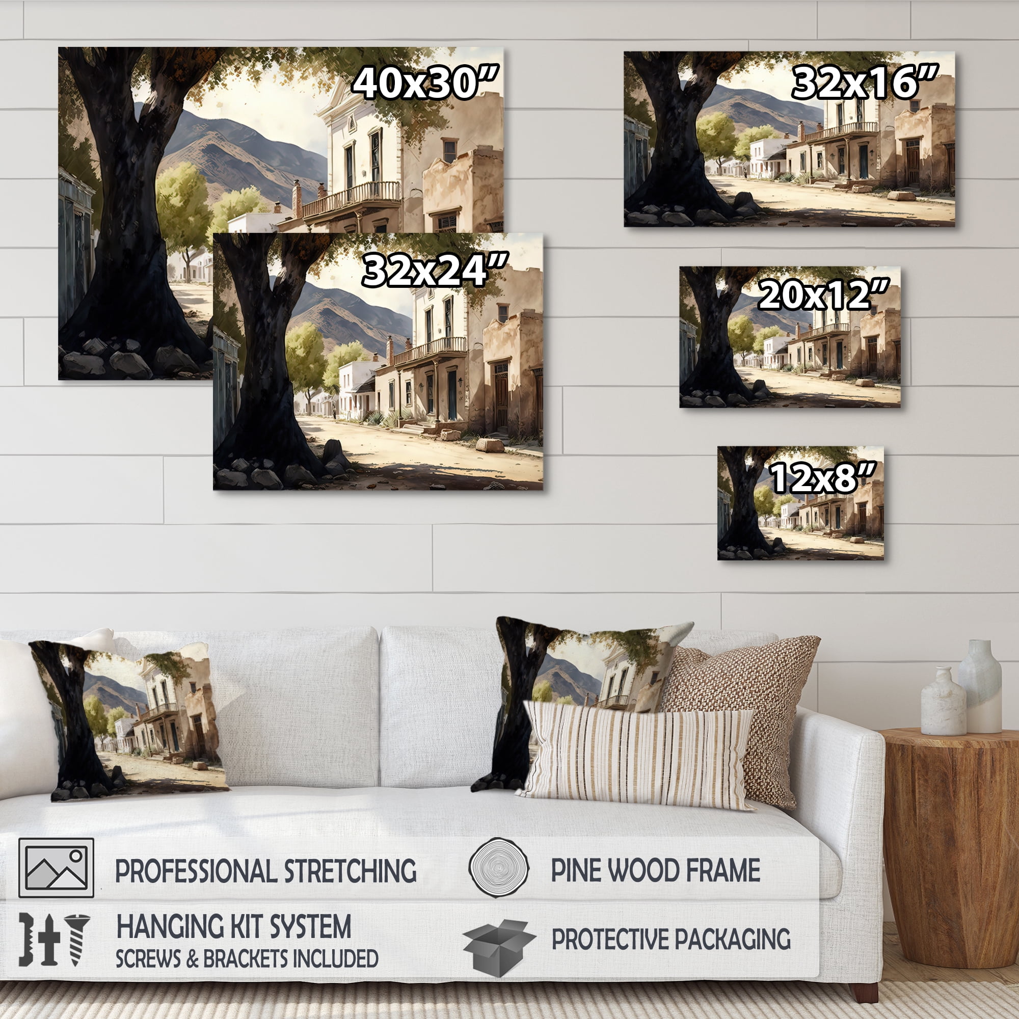 Designart Small Town In Arizona IV Canvas Wall Art