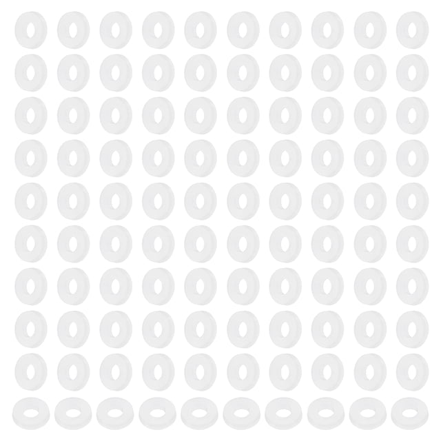 Arandelas planas de nylon Uxcell, arandelas redondas planas de plástico, espaciadores y juntas para grifos de fontanería, manguera blanca M2x5x1mm, 120 piezas