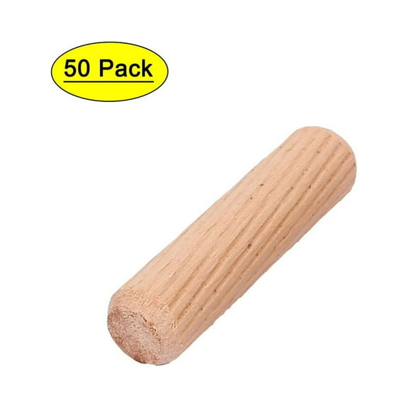 Crafts Woodworking Round Fluted Wood Wooden Craft Dowel Pins 10mm x 40mm 50Pcs