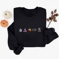 thumbnail image 3 of Women Spooky Season Sweatshirt Embroidered Solid Color Halloween Pullover Casual Long Sleeve Fall Holiday Top, 3 of 3
