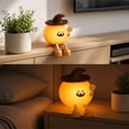 thumbnail image 4 of Halloween Pumpkin Night Light, Pumpkin Silicone Night Light with Witch Hat Cute Lollipop Pumpkin Tap Lamp, USB Rechargeable Lamp, Halloween Decorations Gift for Bedroom, 4 of 6