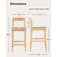 thumbnail image 2 of Joyyskill Wood Bar Stools Set of 3, Counter Height Barstools Armless Farmhouse Wooden Bar Dining Chairs with Solid Wood Legs, Natural Oak, 2 of 5