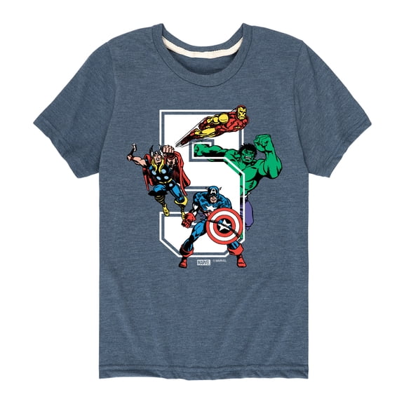 Marvel The Avengers - Birthday 5 - Toddler And Youth Short Sleeve Graphic T-Shirt