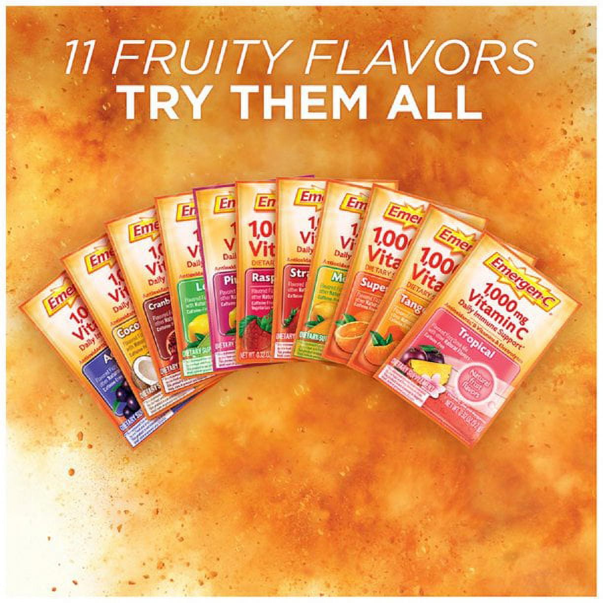 Emergen-C 1,000 mg Vitamin C Drink Mix Packets Super Orange 10 Each (Pack of 6)