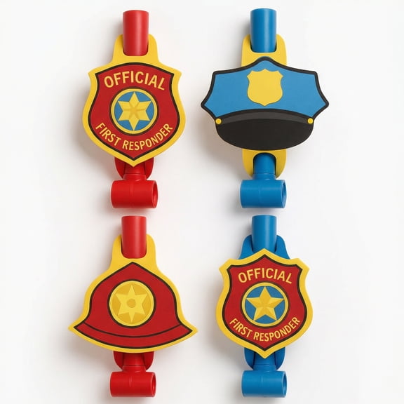 Party Blowout Noisemakers First Responders Themed 16-Pack