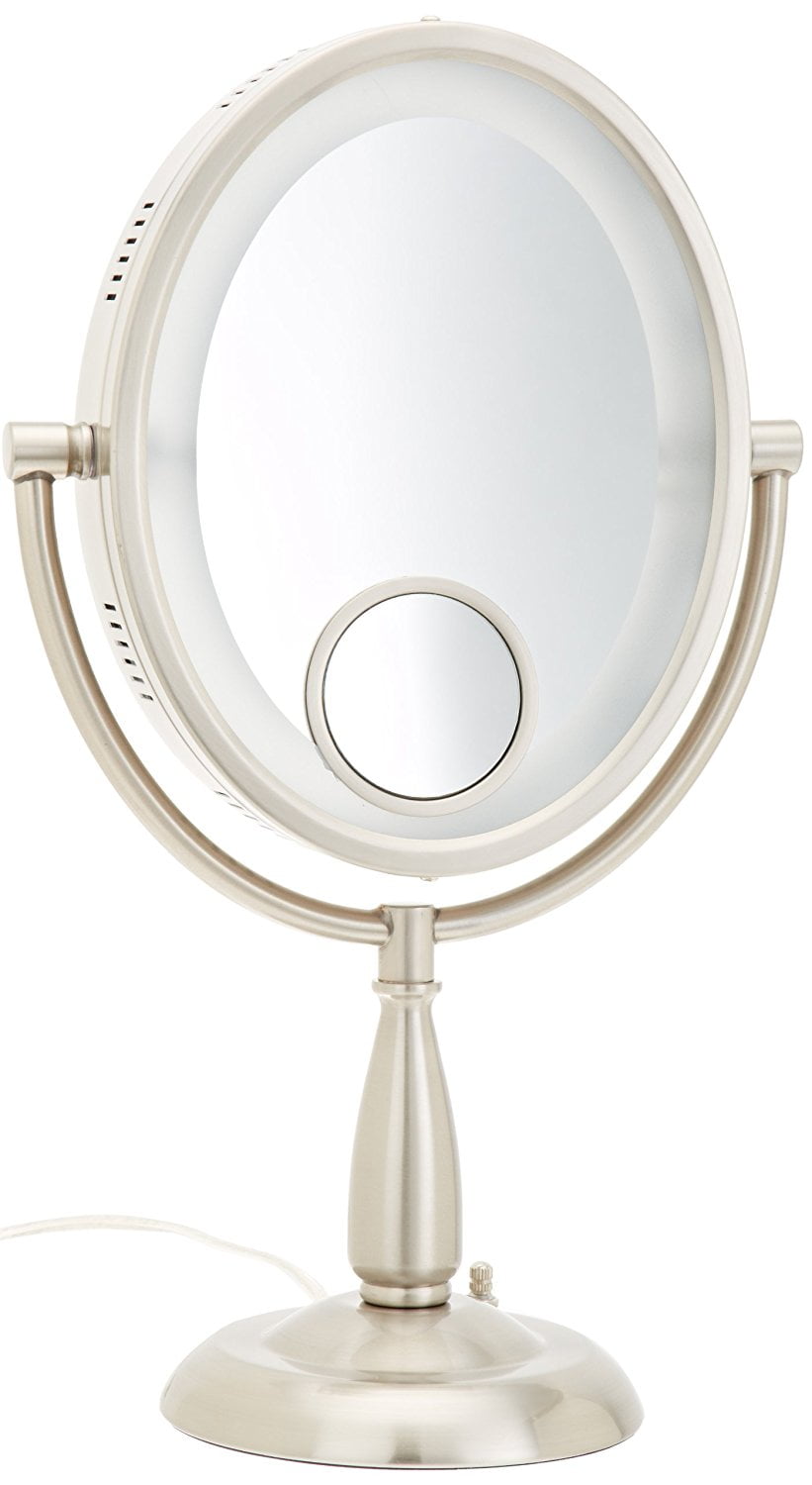 10 Inch Oval Lighted Vanity Mirror, Conair Makeup Mirror With Light Settings