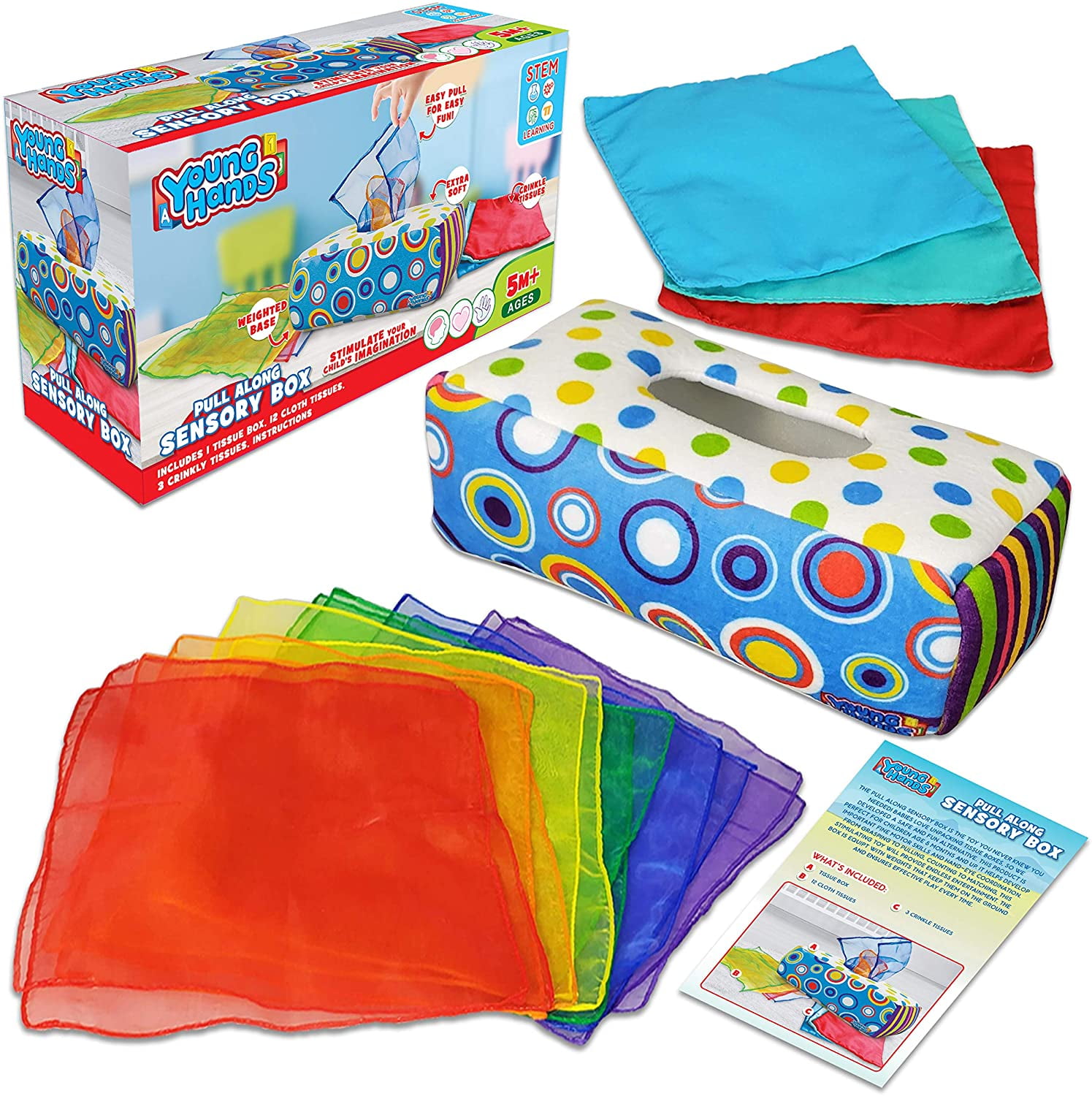 Sensory Pull Along Toddler Infant Baby Tissue Box - Colorful Juggling ...