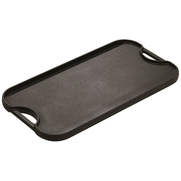 Lodge Pre-Seasoned Cast Iron Reversible Grill/Griddle With Handles, 20 Inch  x 10.5 Inch - One tray 