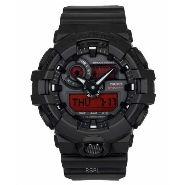 Casio Reloj G-Shock Analógico Digital con Correa de Resina y Esfera Negra de Cuarzo GA-700BBR-1A para Hombre, 200 M