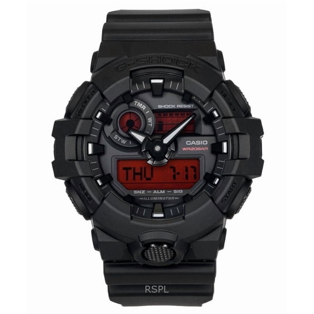 Casio Reloj G-Shock Analógico Digital con Correa de Resina y Esfera Negra de Cuarzo GA-700BBR-1A para Hombre, 200 M