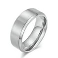 thumbnail image 6 of 8mm Silver Brushed Bands 316L Stainless Steel Men Women's Wedding Ring Size 5-15, 6 of 6