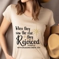 thumbnail image 4 of Christian T-Shirt with Rejoiced Star Design Matthew 2:10, Light Pink, Size S, 4 of 6