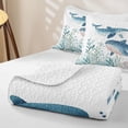 thumbnail image 4 of Erosebridal Ocean Whale Bed Spread Queen, Sea Animal Queen Coverlet Set, Reversible 3 Pieces, 1 Quilt and 2 Pillowcases, 4 of 7