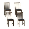 thumbnail image 1 of Gymax Wooden Dining Chair Set of 4 w/Rubber Wood Frame & Padded Seat & Curved Back Brown, 1 of 8