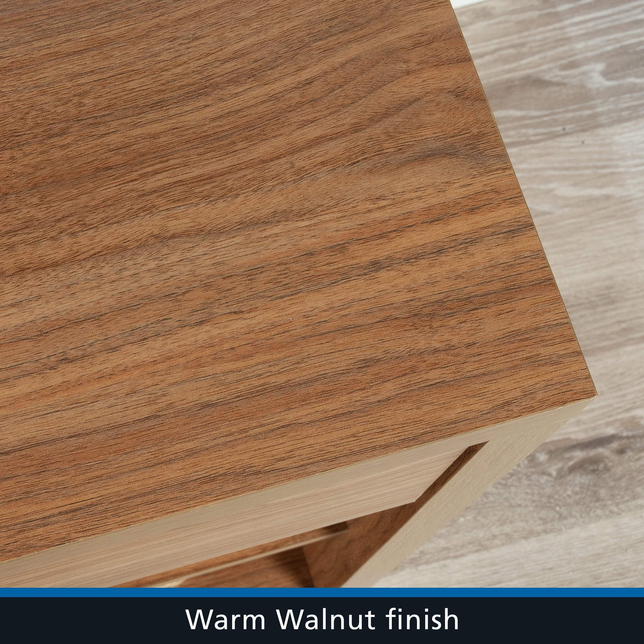Mainstays Westley 5 Shelf Bookcase with Doors, Warm Walnut Finish