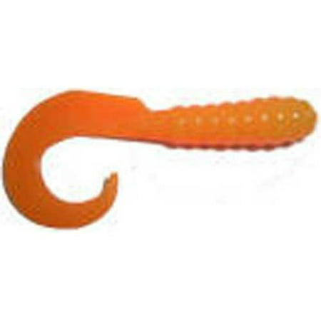 Big Bite Curl Tail Grub 2' 10ct Orange/Yellow
