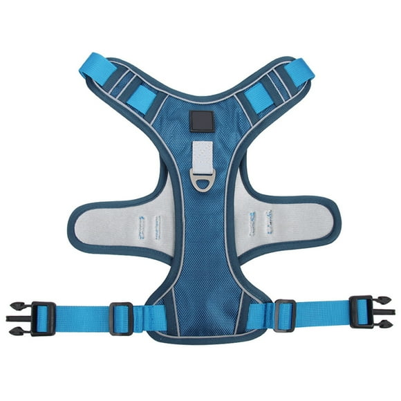 Dog Harness No Pull, Reflective Dog Vest Harness, Adjustable Pet Harness with 2 Leash Clips, Dog Harness with Handle(Blue)