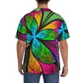 thumbnail image 3 of Sikiie Multicolored Beautiful Flower Men's Cuban Shirt, Hawaiian Shirts, Business Casual Button Down Shirts, Short Sleeve Shirt-X-Large, 3 of 5