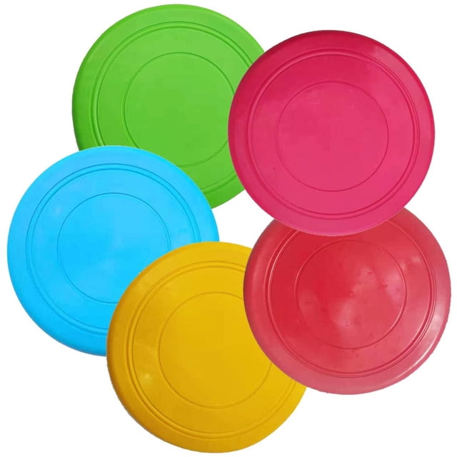 Juguete de frisbee para perros, juego de 5 frisbee de goma para perros, suave y duradero, juguete flotante para perros, ideal para entrenar, buscar y jugar.