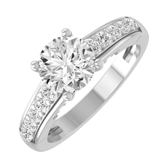 ARAIYA FINE JEWELRY 10K White Gold Lab Grown Diamond Solitaire Engagement Ring (2 cttw, D-F Color, VS1 Clarity) Size 5