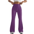 thumbnail image 2 of ZOIGHDA Womens Flare Yoga Pants High Waisted Bootcut Leggings Belly Control Soft Leggings for Workout Gym Casual(Purple,X-Large), 2 of 5