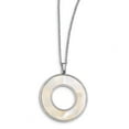 thumbnail image 1 of White Sterling Silver necklace 23.5 in Mother of Pearl Circle Pendant, 1 of 3