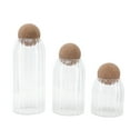 thumbnail image 1 of 3Pcs Glass Jars with Ball Cork Transparent Sealing Storage Container for Tea Coffee Cereals, 1 of 14