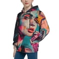 thumbnail image 2 of Kdxio Vibrant Street Art Portrait Pattern Boys Athletic Unisex Boys Girls Hoodie with Pocket Sweatshirts-Medium, 2 of 6