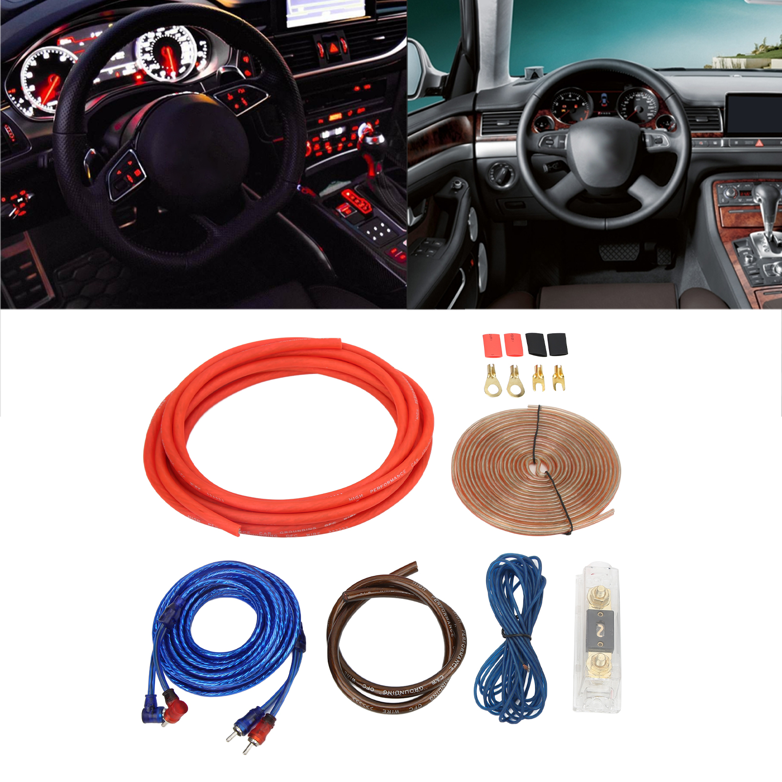 Zaqw Car Power Installation Kit 4GA Car Audio Wires Cable Wiring