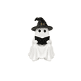 thumbnail image 4 of Halloween Ghost Decoration Halloween Resin Ghost Figurine Tabletop Decoration with Witch Hat for Party Shelf Mantel Desk Tiered Tray Display 3PCS, 4 of 8