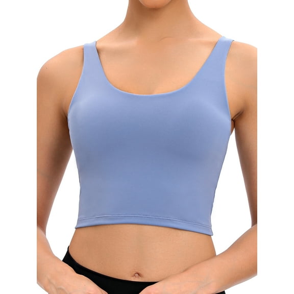 FOCUSSEXY Women's Yoga Tank with Built in Bra, Padded Sports Bra Wireless Cami Shirt Summer Vest Fitness Yoga Workout Running Sports bra Slimming Cami